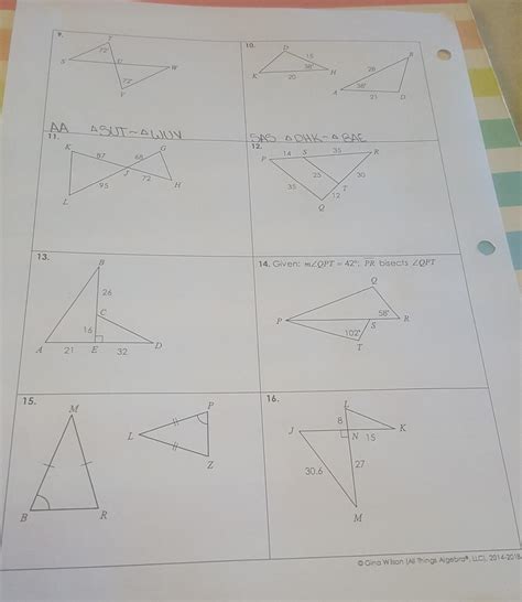 Students > Project > Level 1 > Unit 1. . Unit 6 test similar triangles all things algebra